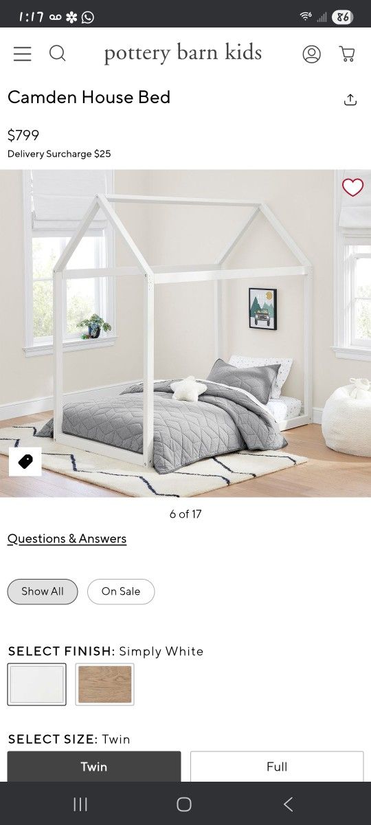 Pottery Barn Kids Camden House Bed In Black