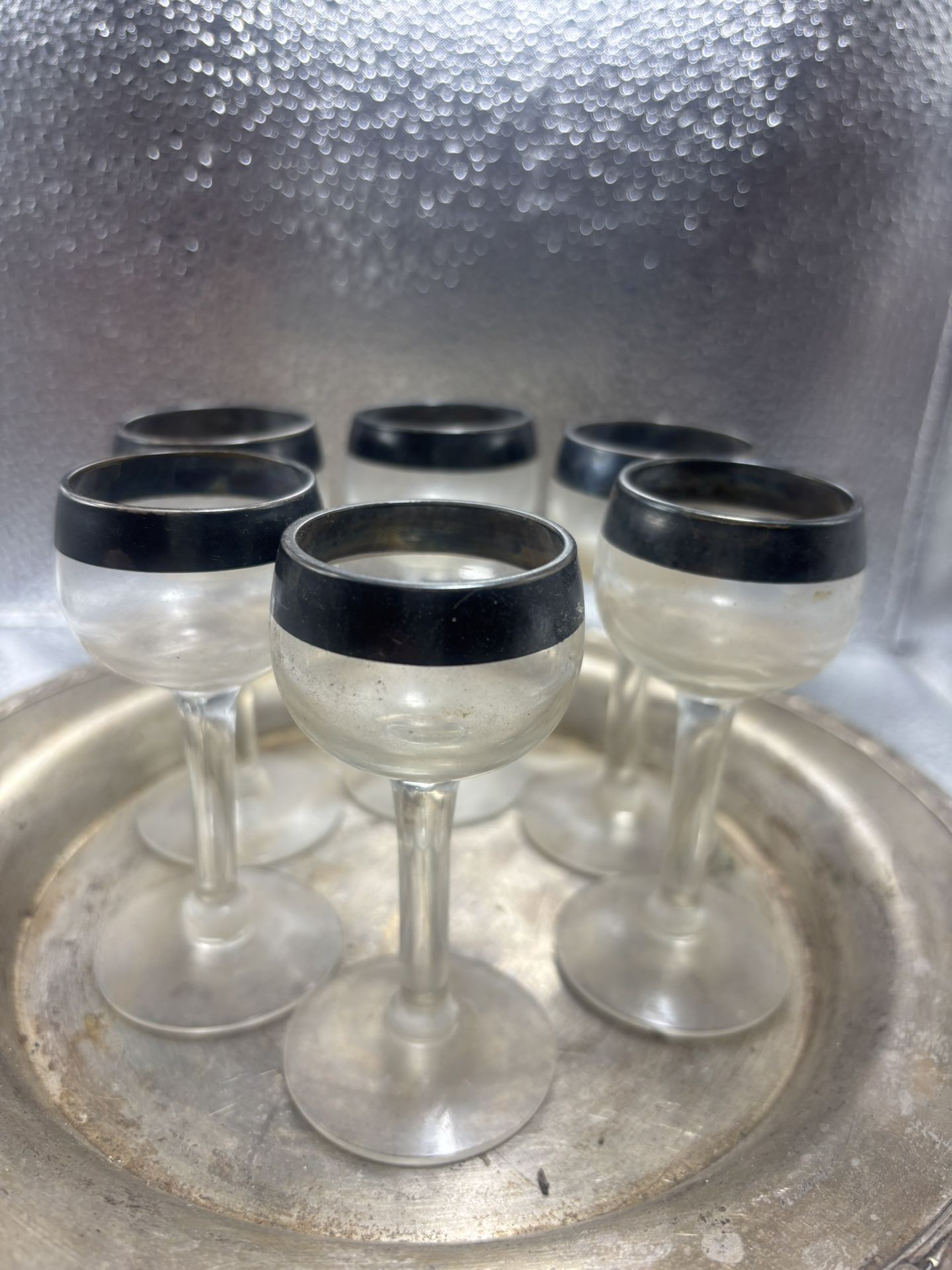 Set Of 6 Silver Liquor Sippers