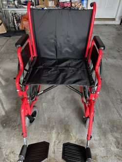 Drive Red Wheel Chair W Detachable Leg Rests