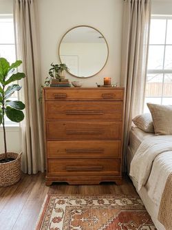 Solid Wood 5-Drawer Tall Dresser