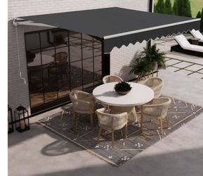 ALEKO Electric Patio Awning Caribbean White Frame 16x10 Black