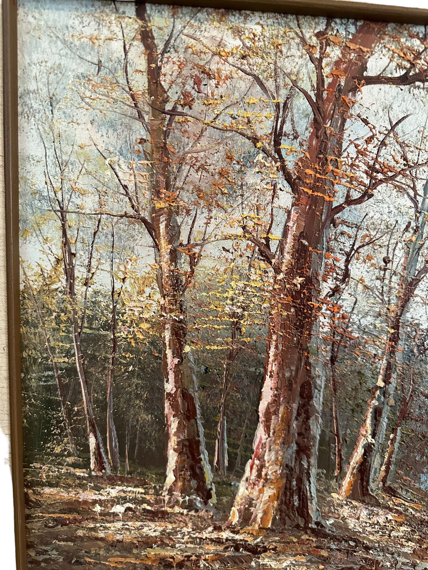 J.Medina Original Oil Painting on Canvas River Landscape