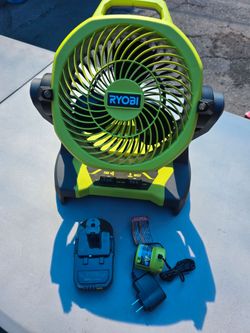 RYOBI
ONE+ 18V Cordless 7-1/2 in. Bucket Top Misting Fan Kit with Compact Battery and Charger