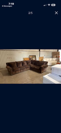 Large Sectional Velour Couch