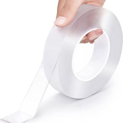 Double Sided Tape Heavy Duty, Multipurpose Removable Clear & Tough Mounting Tape Sticky Adhesive, Reusable Strong Wall Tape Picture Hanging Strips Pos