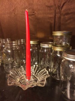 Glass candle holder
