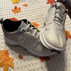 FootJoy Athletic Golf Shoes (White/Grey Speckle) 