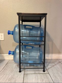 Water Jug Storage Rack with Wood Top