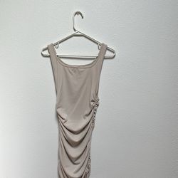 Tan sleeveless dress