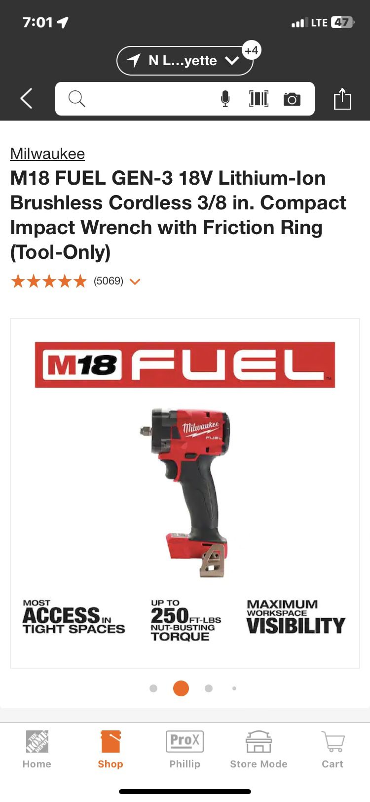 M18 FUEL GEN-3 18V Lithium-Ion Brushless Cordless 3/8 in. Compact Impact Wrench with Friction Ring (Tool-Only)