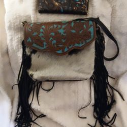 Leather Myra Bag And A Wallet 