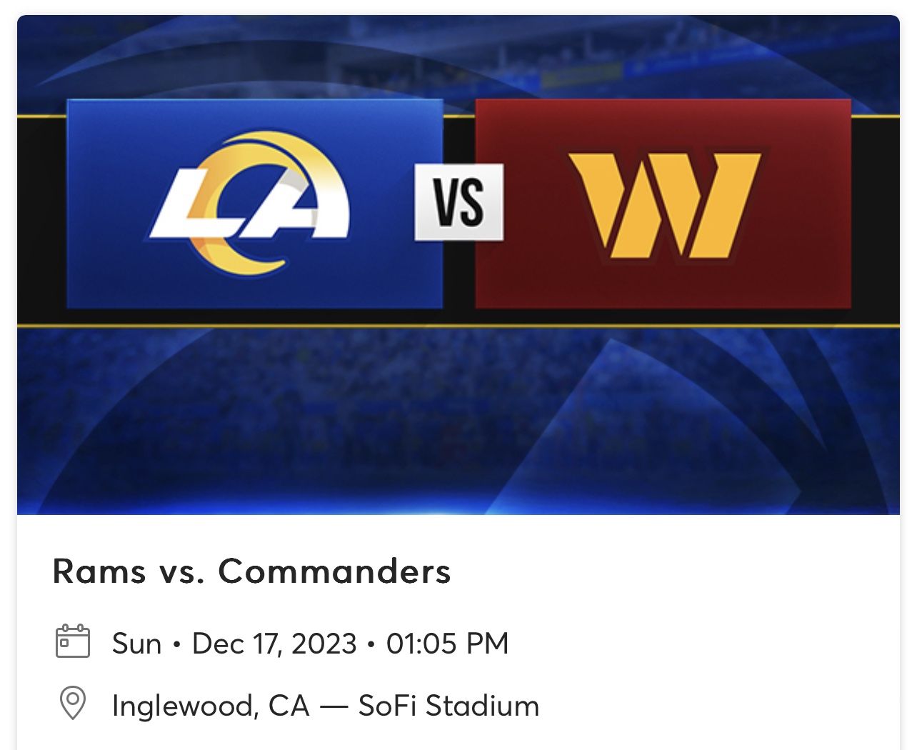 Washington Commanders Tickets For Sale or Buy