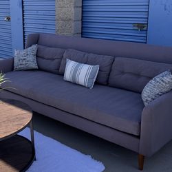 Modern Gray West Elm Sofa - Clean, Comfortable, Ready for Pickup or Free Delivery
