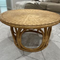 Round Natural Rattan Coffee Table