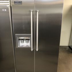 Viking 42” Stainless Steel Built In Side By Side Refrigerator 