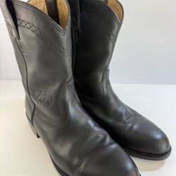 Ariat Men's Black Leather Roper Western Cowboy Boots Size 10.5 Style 34101 ATS