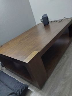 Crate & Barrel Lodge Walnut Coffee Table – Large 56" Table
