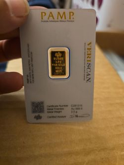 PAMP 2.5 grams of fine gold .999 new in assay