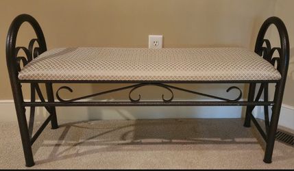Metal And Fabric Bench