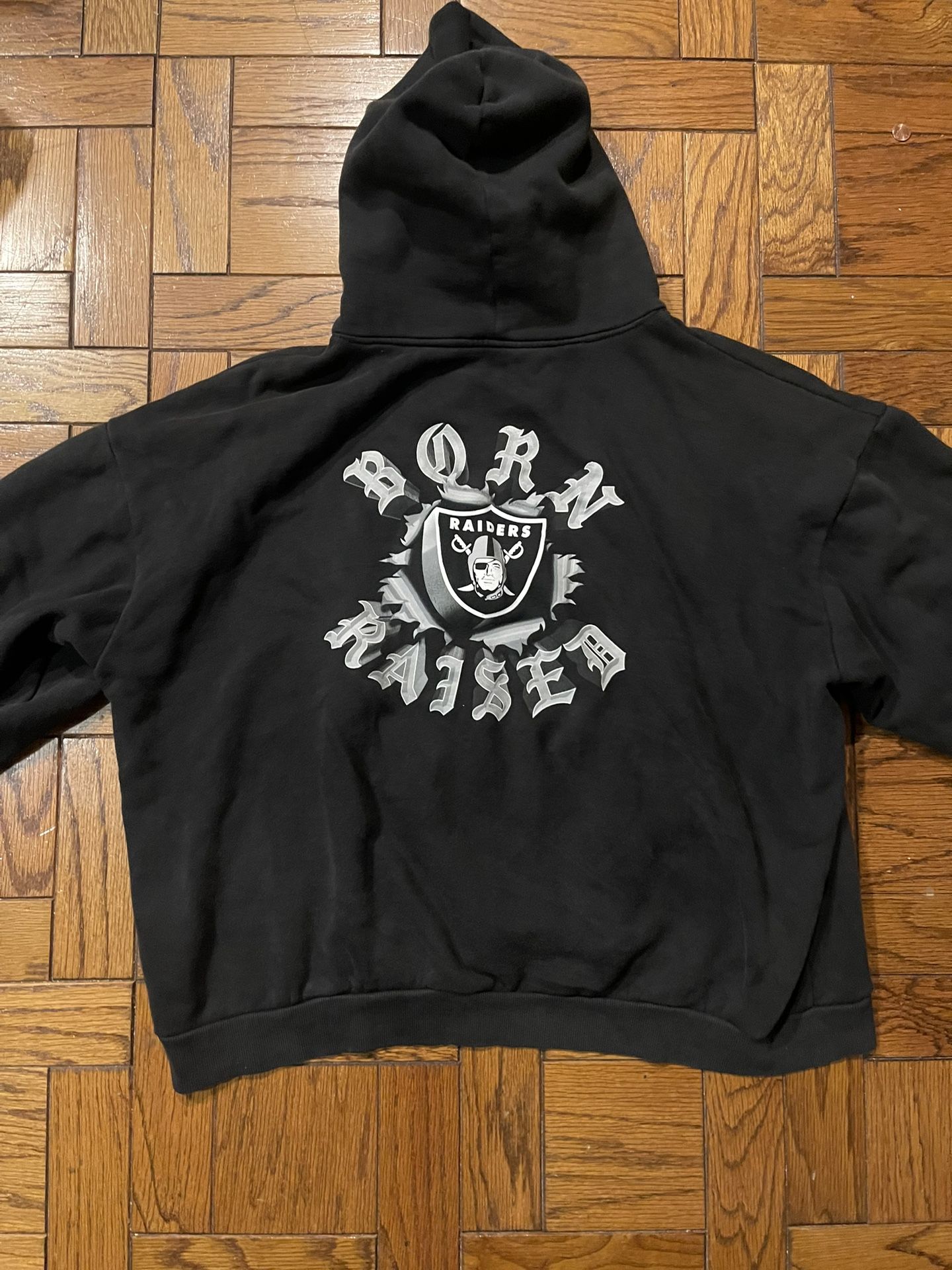 Born X Raised Raiders Collab - Black Raider Nation 3XL Hoodie