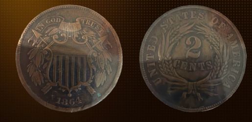 1864 2 Cent Civil War Coin