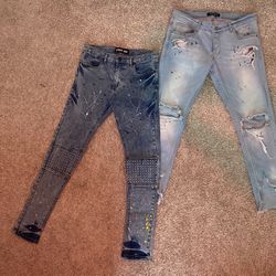2 DESIGNER SKINNY JEANS 