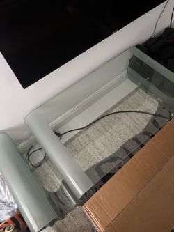 White Glass TV Stand / Media Console