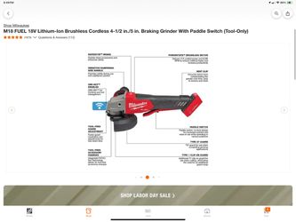 Milwaukee M18 FUEL Brushless Cordless Angle Grinder