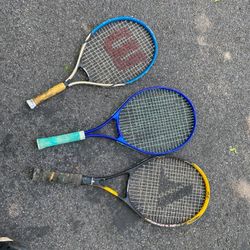  tennis rackets three 