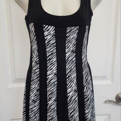 Hypnotized Womens Black & White Dress Zebra Print Sz S