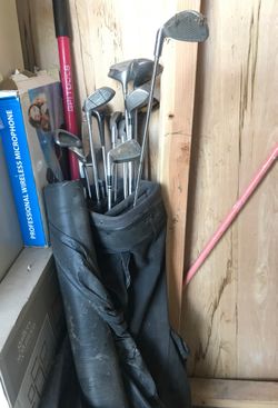 Variety of Gold Clubs & Bag
