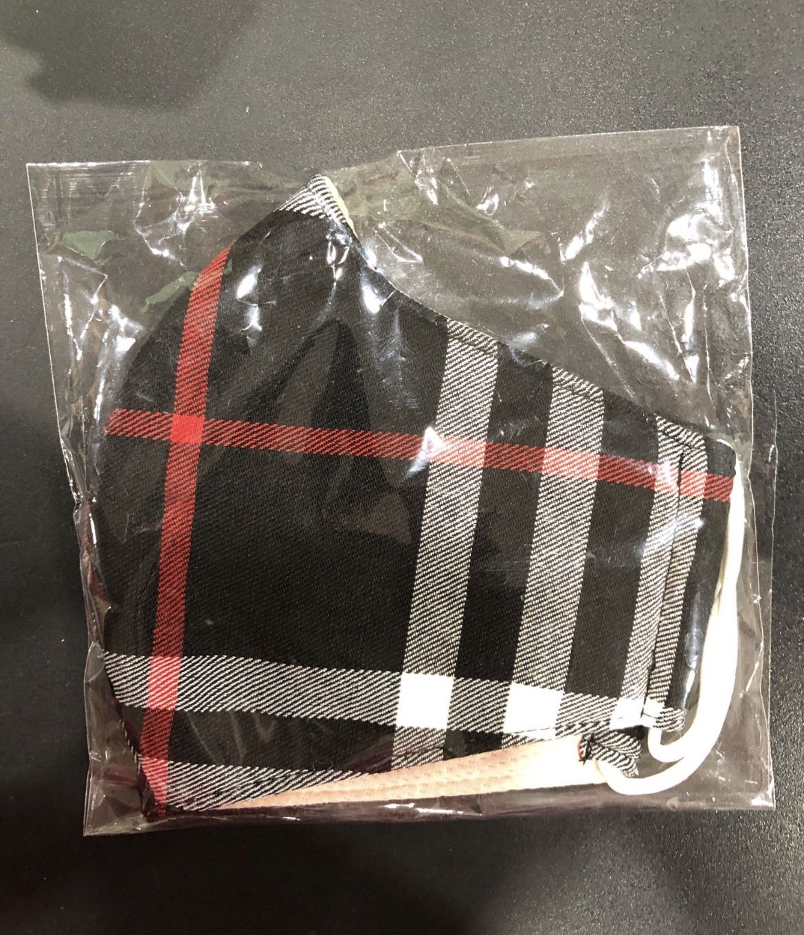 Adult Face Mask 3 layers (black/stripe)