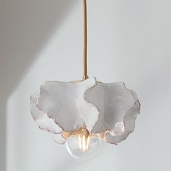 White Ceramic Urchin Pendant Lamps
