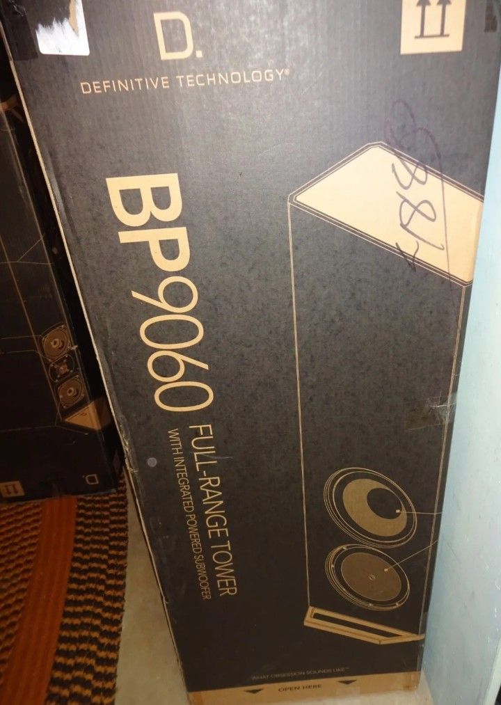 Definitive Technology BP9060 Tower Speaker with 10" Powered Woofer - Black NEW Pair