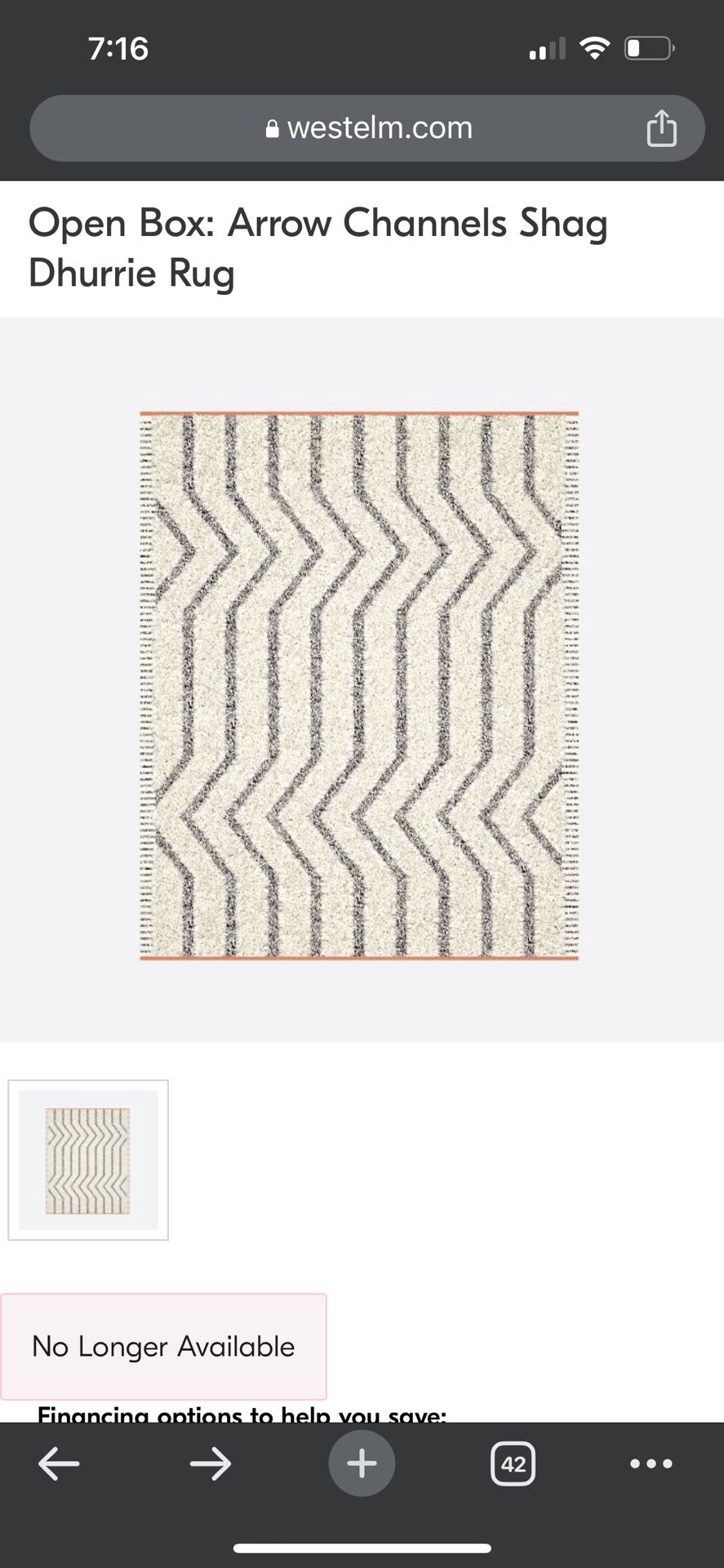 West Elm 8x10 Rug.