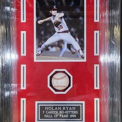Angels Nolan Ryan Signed,  PSA-Certified Deluxe-Shadowboxed Baseball Display Piece 