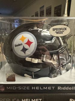Terry Bradshaw Signed Pittsburgh Steelers Riddell Speedflex Midi Helmet Beckett