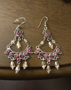 Pink Crystal Earrings