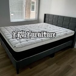 New Queen Bed Frame With Mattress 