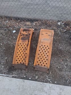 Steel Car Ramps Pair Orange Heavy Duty