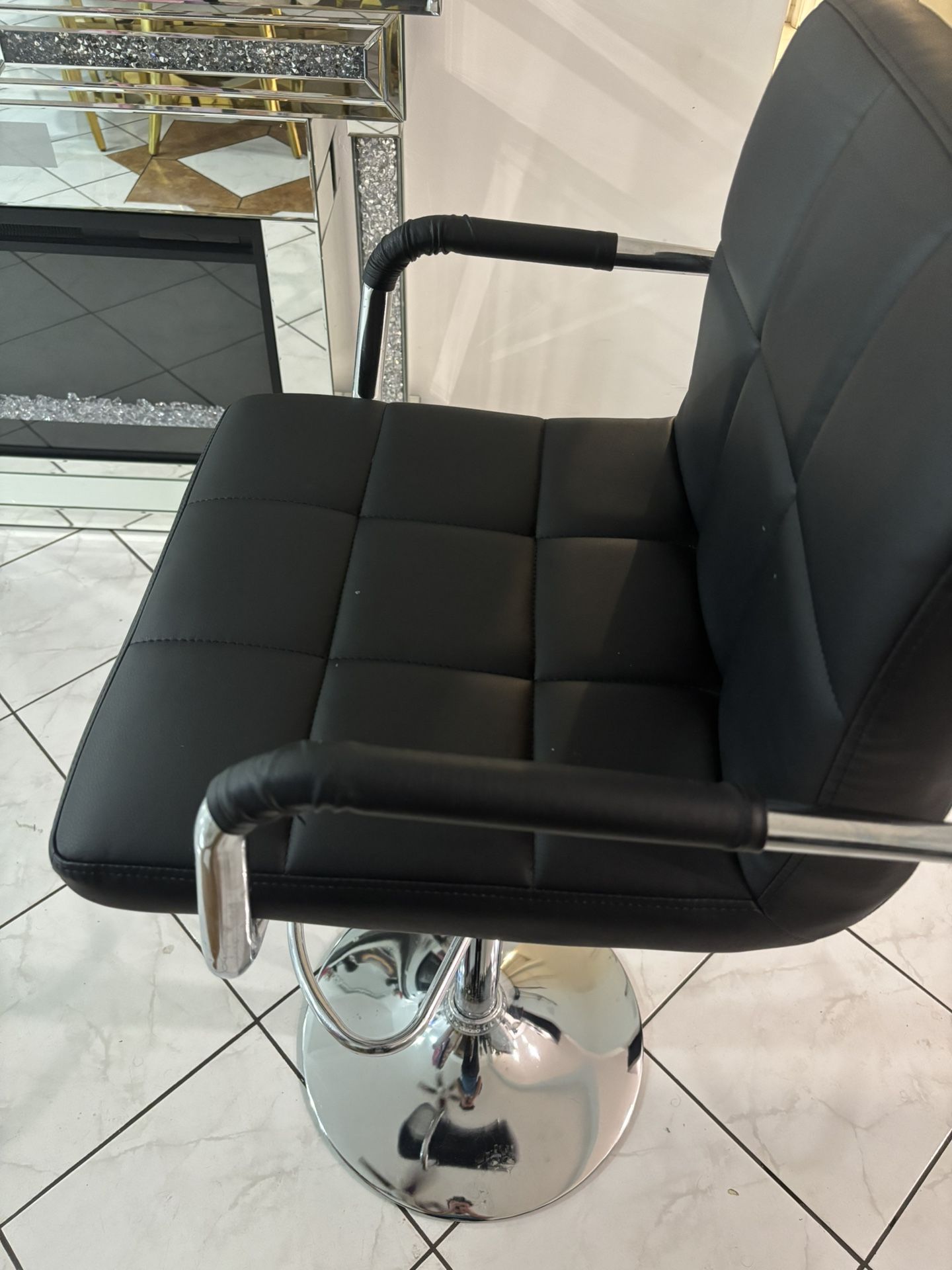 Modern Black Armrest Stool