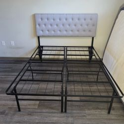 Queen Platform Bed and Headboard