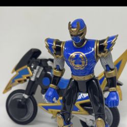 Power Rangers Ninja Storm Blue Ranger Thunder Hurricanger Motorcycle Bandai 2002