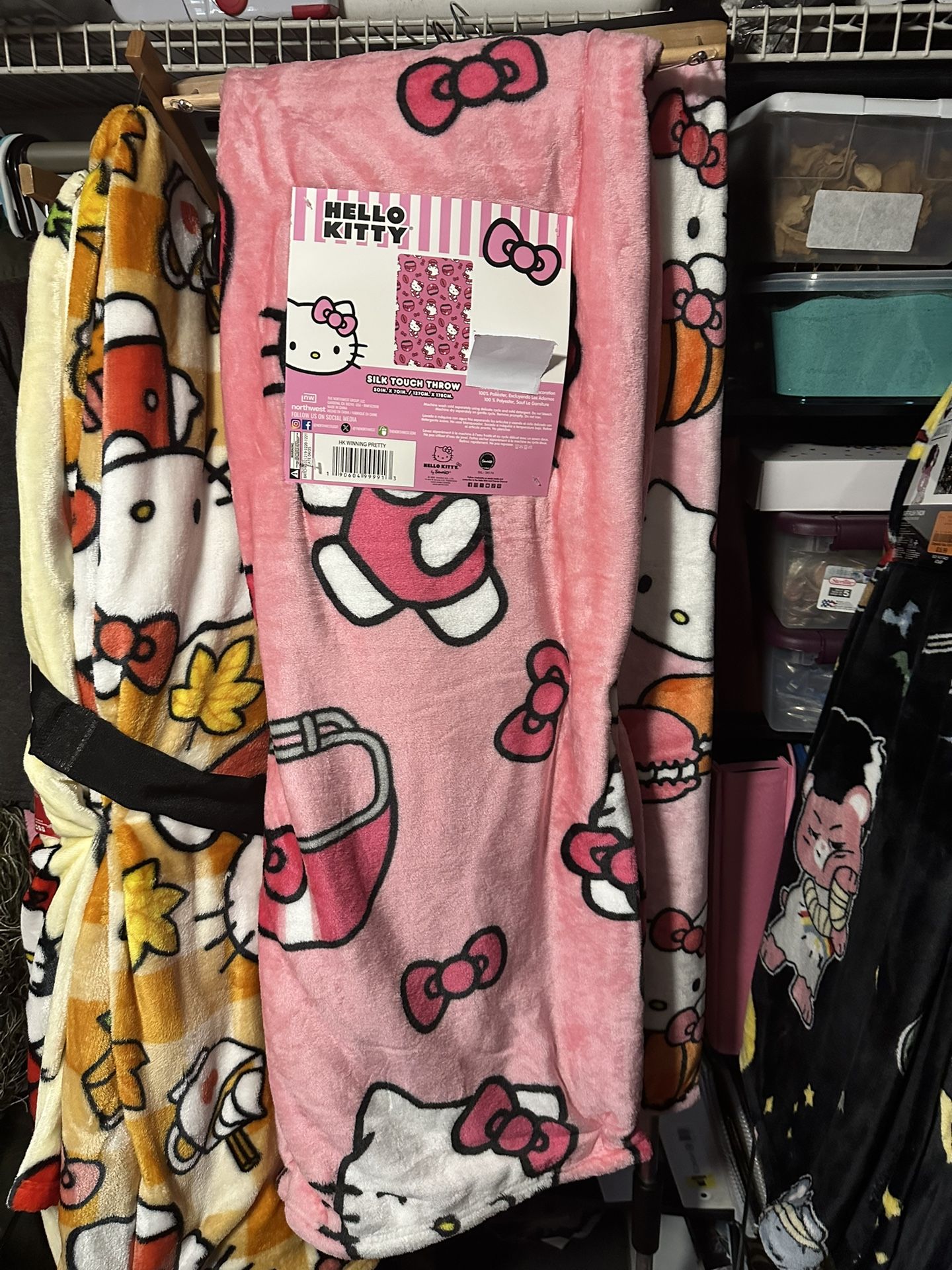 Hello Kitty Pink Football Throw Blanket