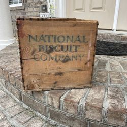 Vinatge Wood National Biscuit Company Storage Chest. 31.5”x 13.5” Original. 13.5” tall. 