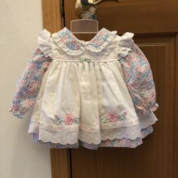 White floral dress - size 12 months