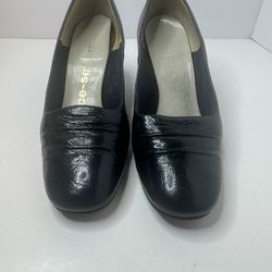 Vintage Pace Setters Navy Blue Leather Pumps Women's Size 5B