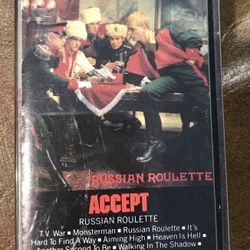Vintage ACCEPT Cassette Russian Roulette 1986