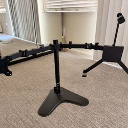 Vivo Dual Monitor Stand  Plus Monitor Adapter For Older Monitors. Holds 2x 32in Monitors