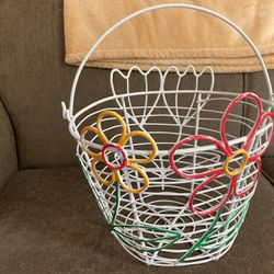Adorable Metal Basket, Would be Cute with a Potted Plant in it